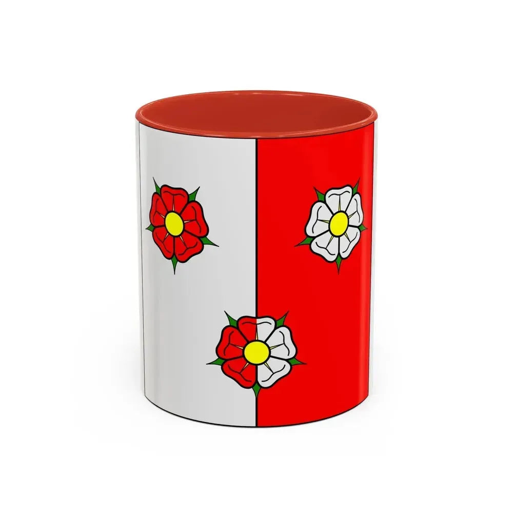 Flag of Autafond Switzerland - Accent Coffee Mug 11oz Red - Go Mug Yourself