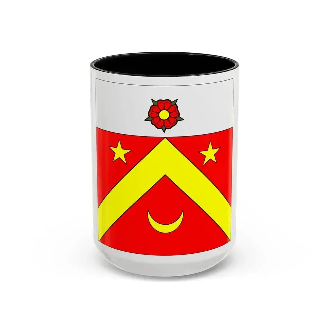 Flag of Autavaux Switzerland - Accent Coffee Mug 15oz Black - Go Mug Yourself