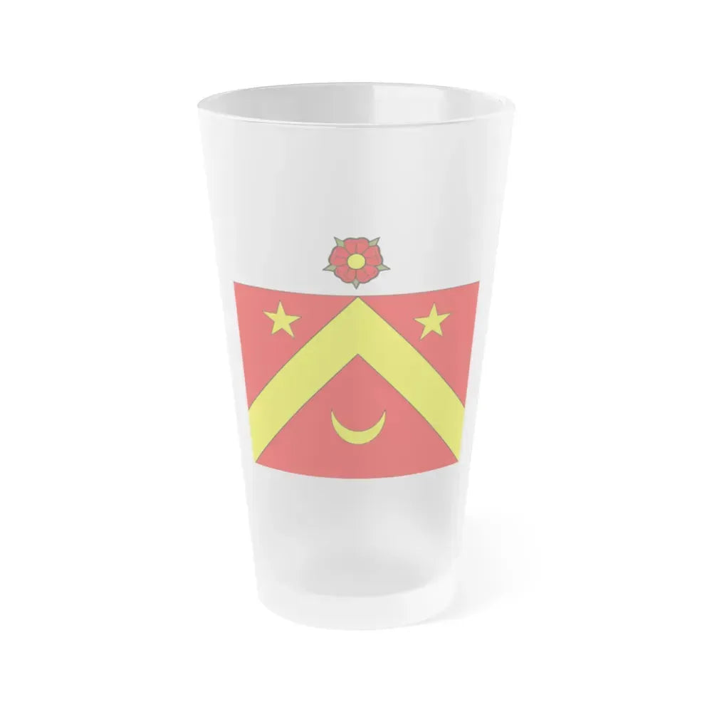 Flag of Autavaux Switzerland - Frosted Pint Glass 16oz 16oz Frosted - Go Mug Yourself