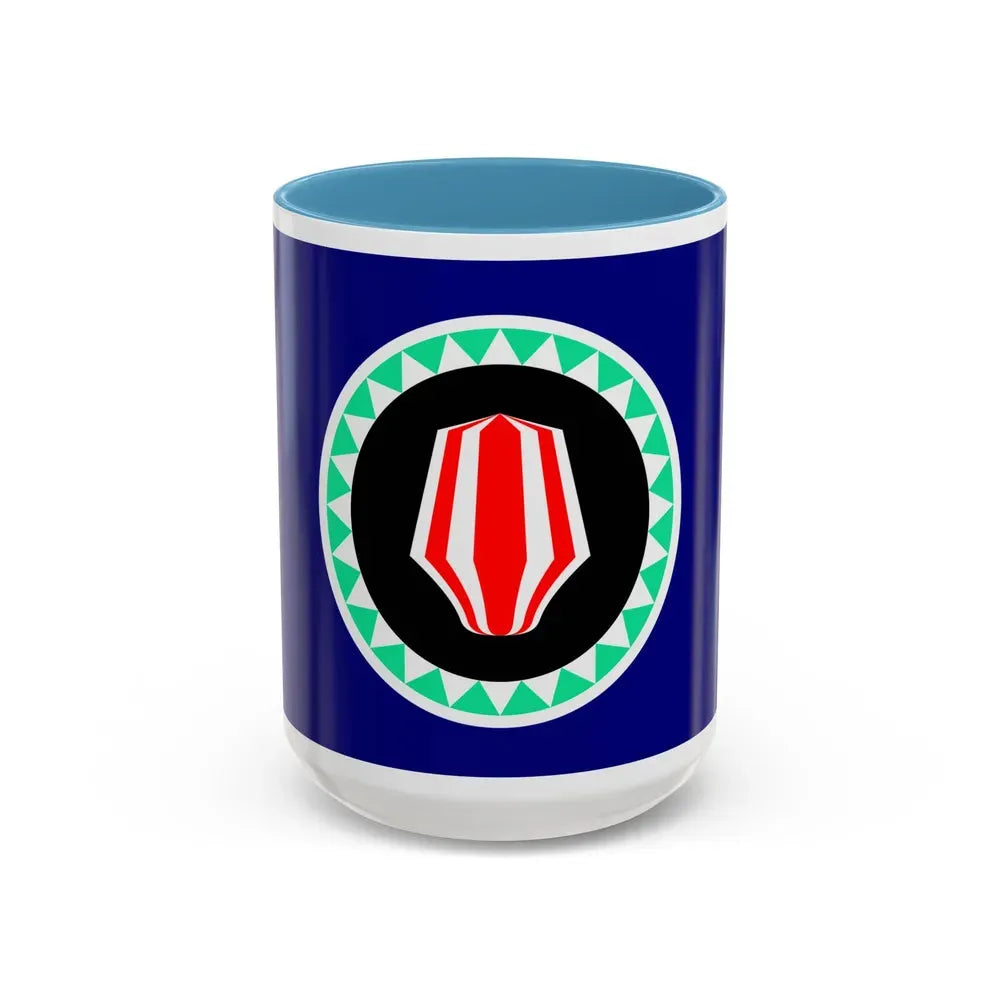 Flag of Autonomous Region of Bougainville Papa New Guinea - Accent Coffee Mug 15oz Light Blue - Go Mug Yourself