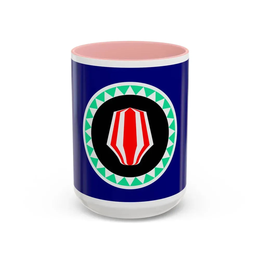 Flag of Autonomous Region of Bougainville Papa New Guinea - Accent Coffee Mug 15oz Pink - Go Mug Yourself