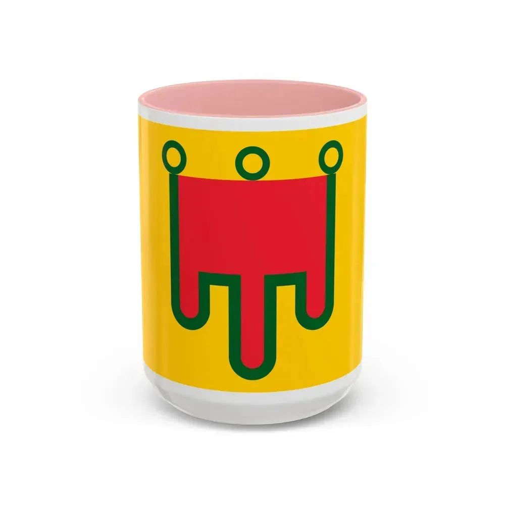 Flag of Auvergne France - Accent Coffee Mug 15oz Pink - Go Mug Yourself