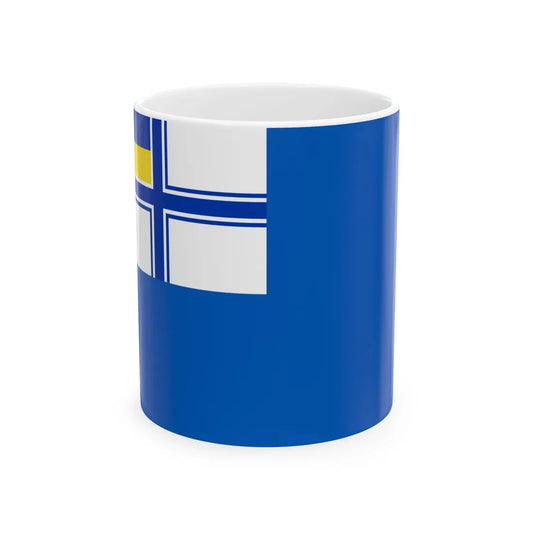 Flag of auxiliary fleet of Ukraine (Ukraine) White Coffee Mug 11oz - Go Mug Yourself