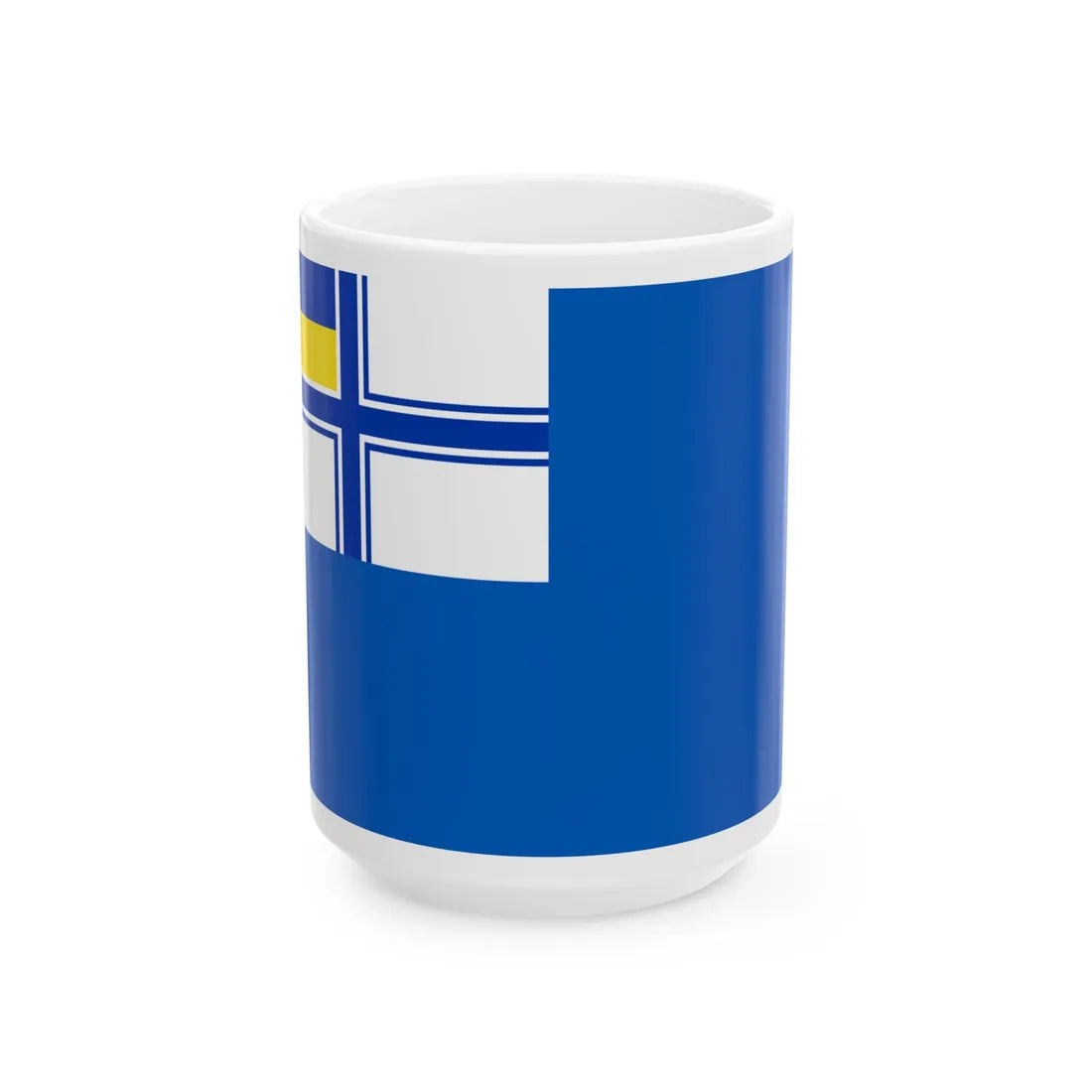 Flag of auxiliary fleet of Ukraine (Ukraine) White Coffee Mug 15oz - Go Mug Yourself