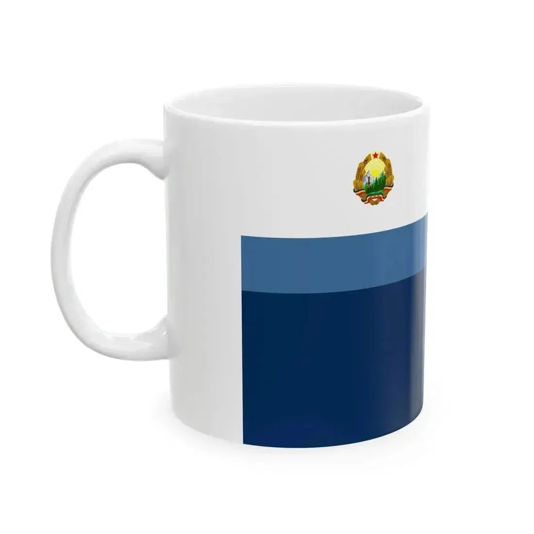 Flag of auxiliary ships of the Naval Force of Romania 1954-1965 (Oman) White Coffee Mug - Go Mug Yourself