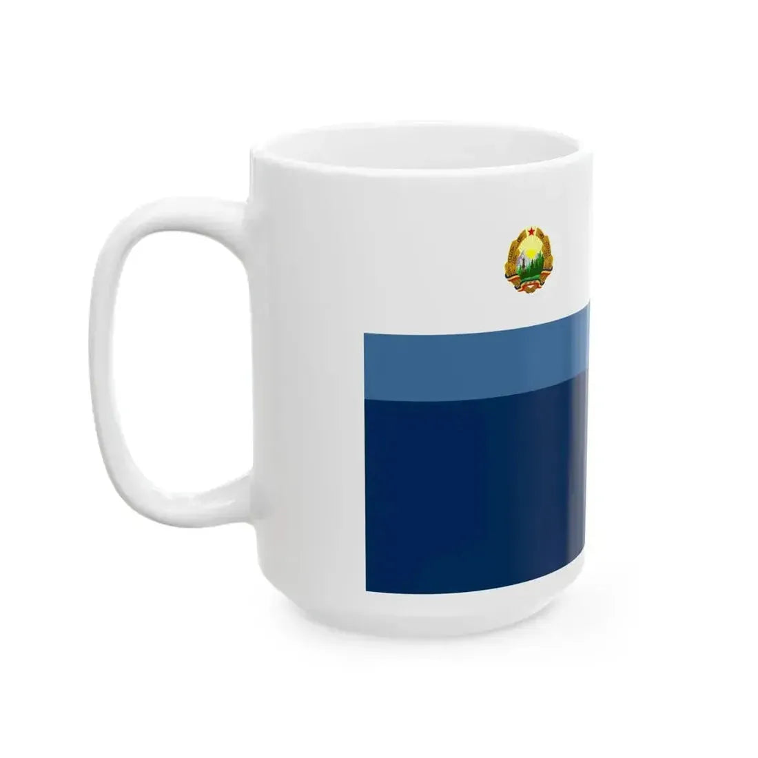 Flag of auxiliary ships of the Naval Force of Romania 1954-1965 (Oman) White Coffee Mug - Go Mug Yourself