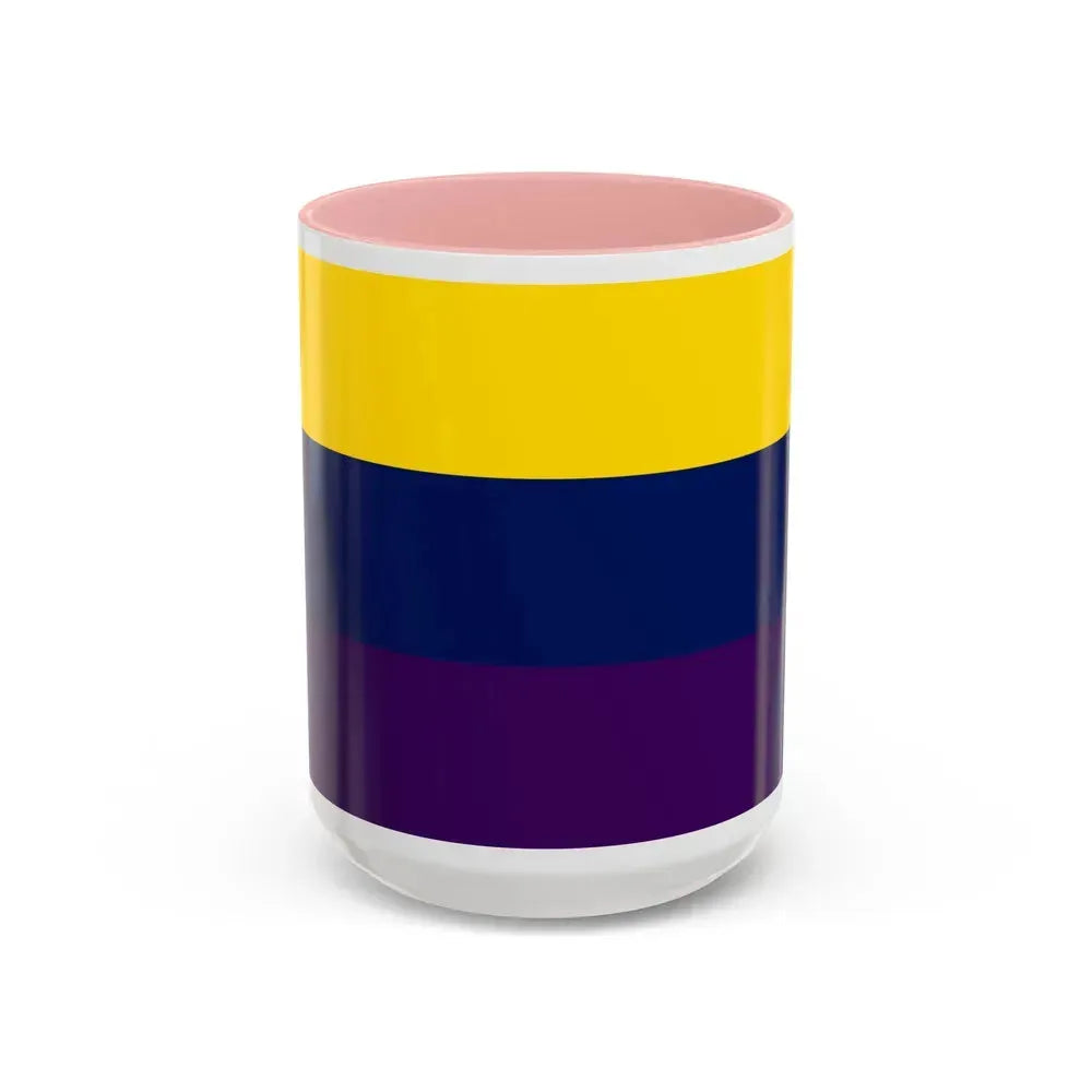 Flag of Avellino Italy - Accent Coffee Mug 15oz Pink - Go Mug Yourself