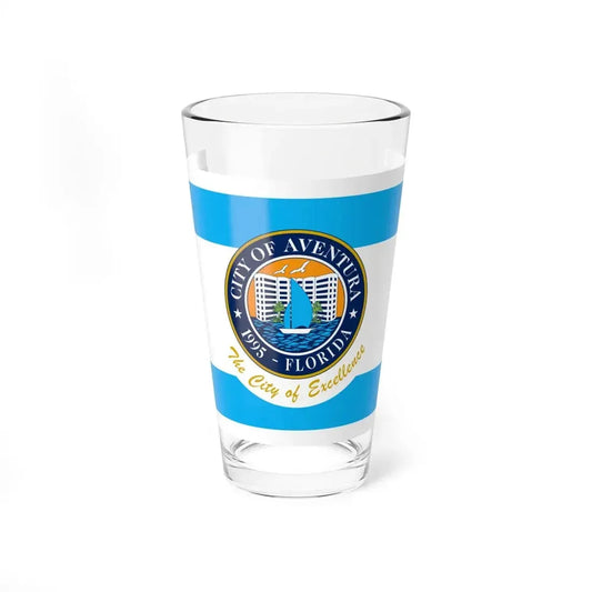 Flag of Aventura Florida (United States) Pint Glass 16oz 16oz - Go Mug Yourself