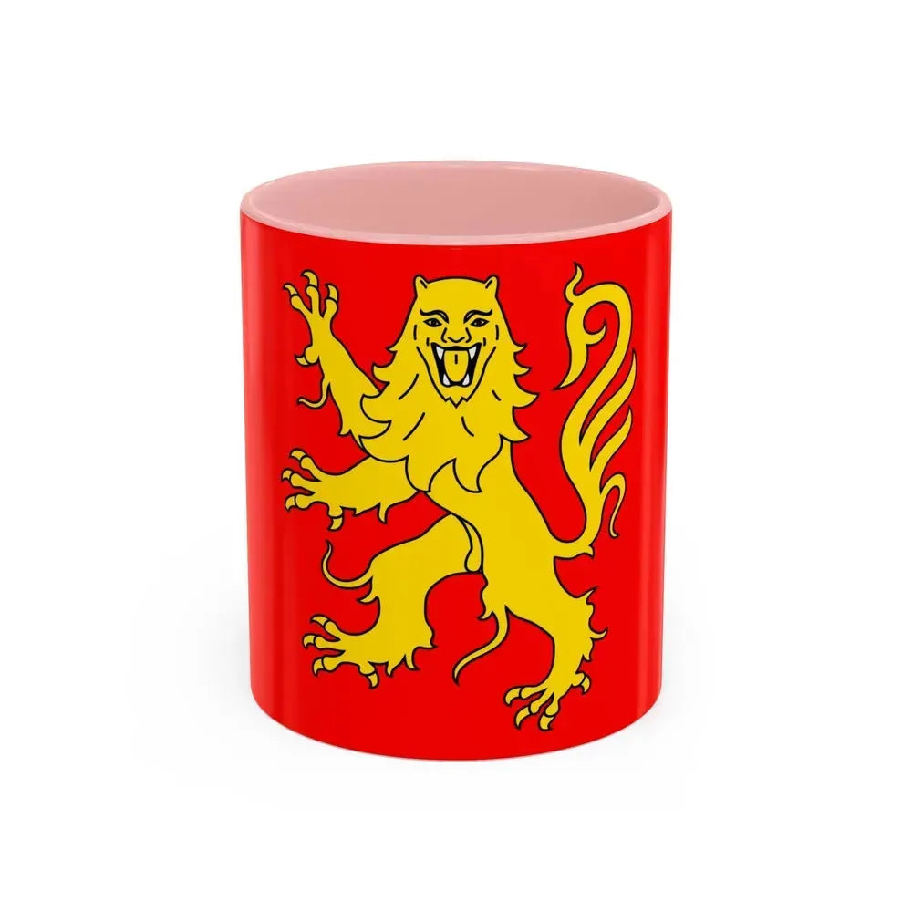 Flag of Aveyron France - Accent Coffee Mug 11oz Pink - Go Mug Yourself