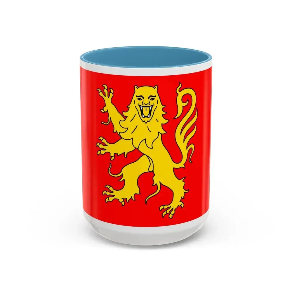 Flag of Aveyron France - Accent Coffee Mug 15oz Light Blue - Go Mug Yourself