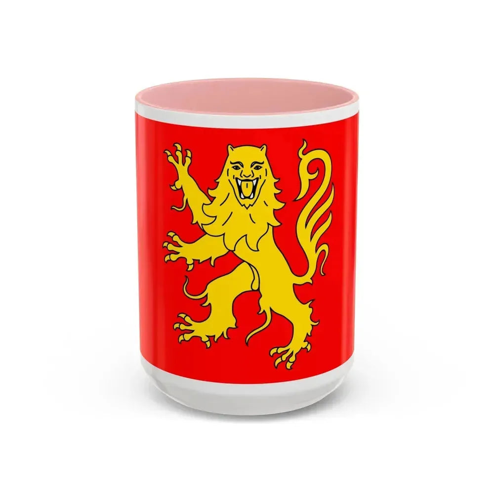 Flag of Aveyron France - Accent Coffee Mug 15oz Pink - Go Mug Yourself