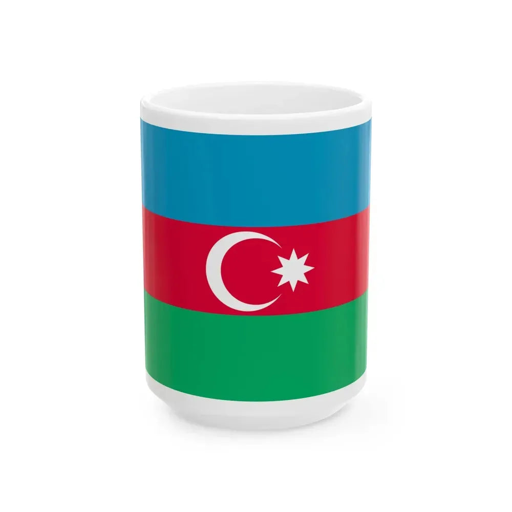 Flag of Azerbaijan 1918 (Azerbaijan) White Coffee Mug 15oz - Go Mug Yourself