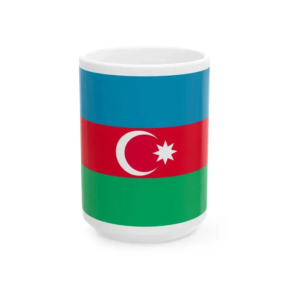 Flag of Azerbaijan 1991-2013 3-2 (Azerbaijan) White Coffee Mug 15oz - Go Mug Yourself