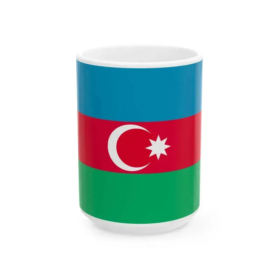 Flag of Azerbaijan 1991-2013 (Azerbaijan) White Coffee Mug 15oz - Go Mug Yourself