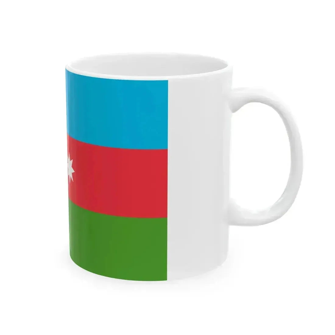 Flag of Azerbaijan 3-2 (Azerbaijan) White Coffee Mug - Go Mug Yourself