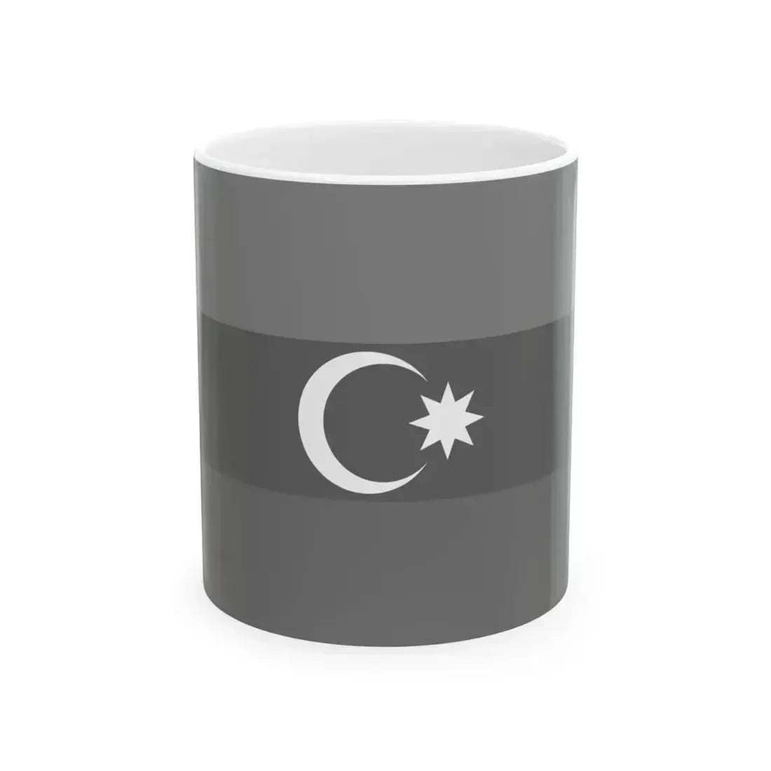 Flag of Azerbaijan black and white (Azerbaijan) White Coffee Mug 11oz - Go Mug Yourself