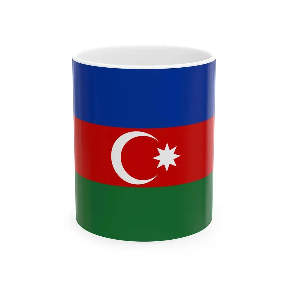 Flag of Azerbaijan Soviet colors (Azerbaijan) White Coffee Mug 11oz - Go Mug Yourself