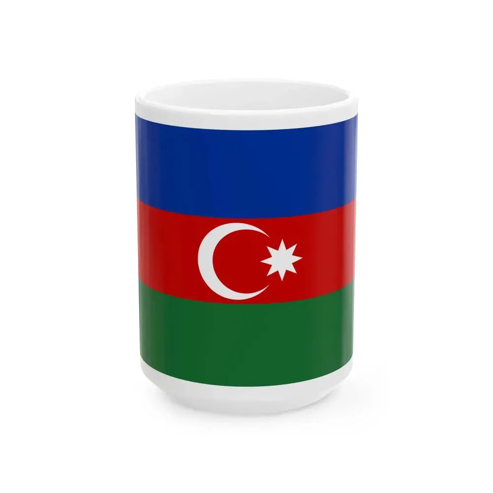 Flag of Azerbaijan Soviet colors (Azerbaijan) White Coffee Mug 15oz - Go Mug Yourself