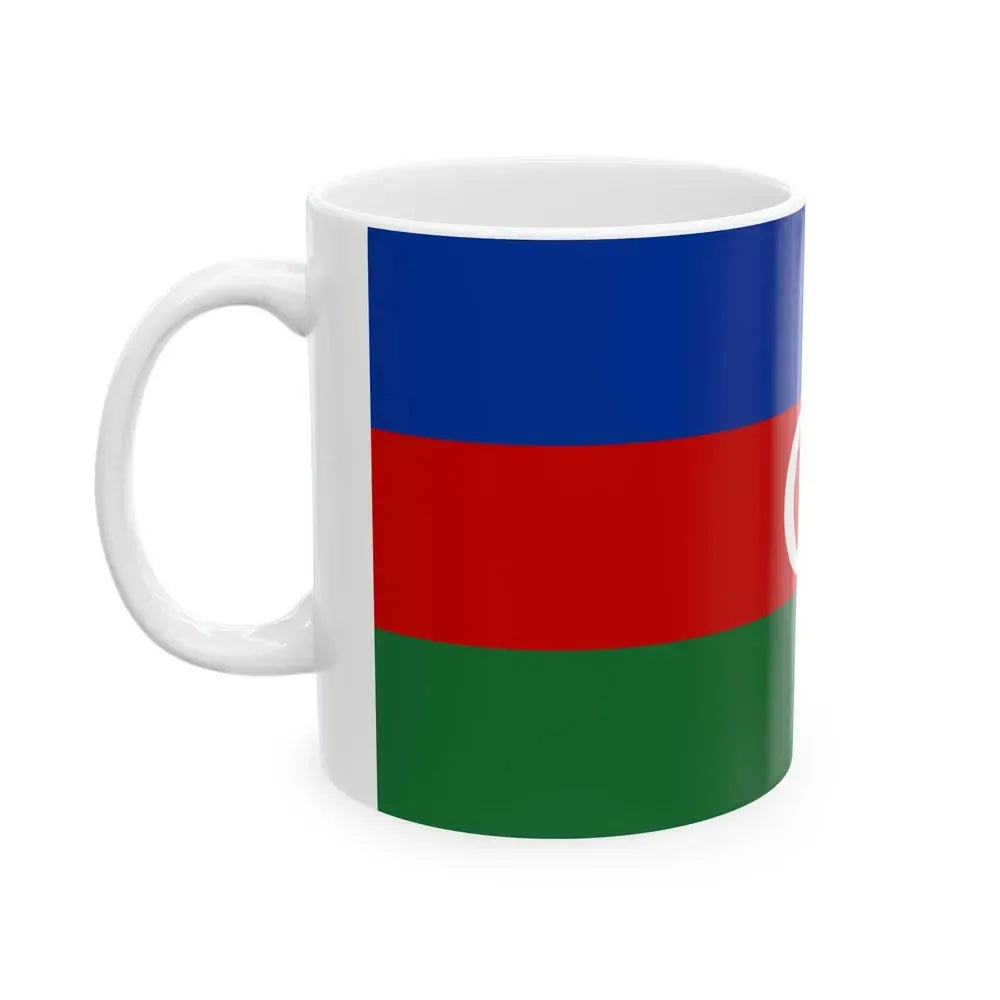 Flag of Azerbaijan Soviet colors (Azerbaijan) White Coffee Mug - Go Mug Yourself