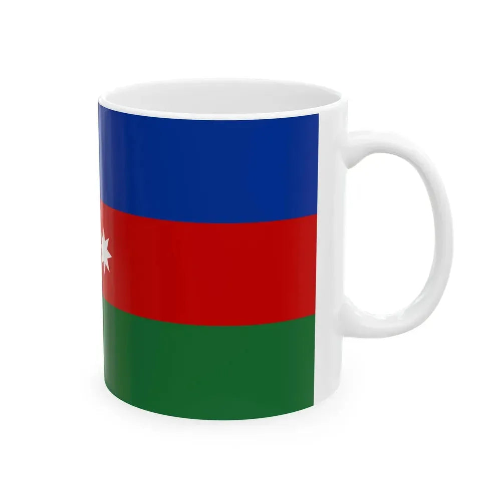 Flag of Azerbaijan Soviet colors (Azerbaijan) White Coffee Mug - Go Mug Yourself
