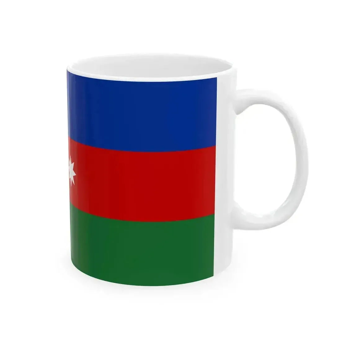 Flag of Azerbaijan Soviet colors (Azerbaijan) White Coffee Mug - Go Mug Yourself
