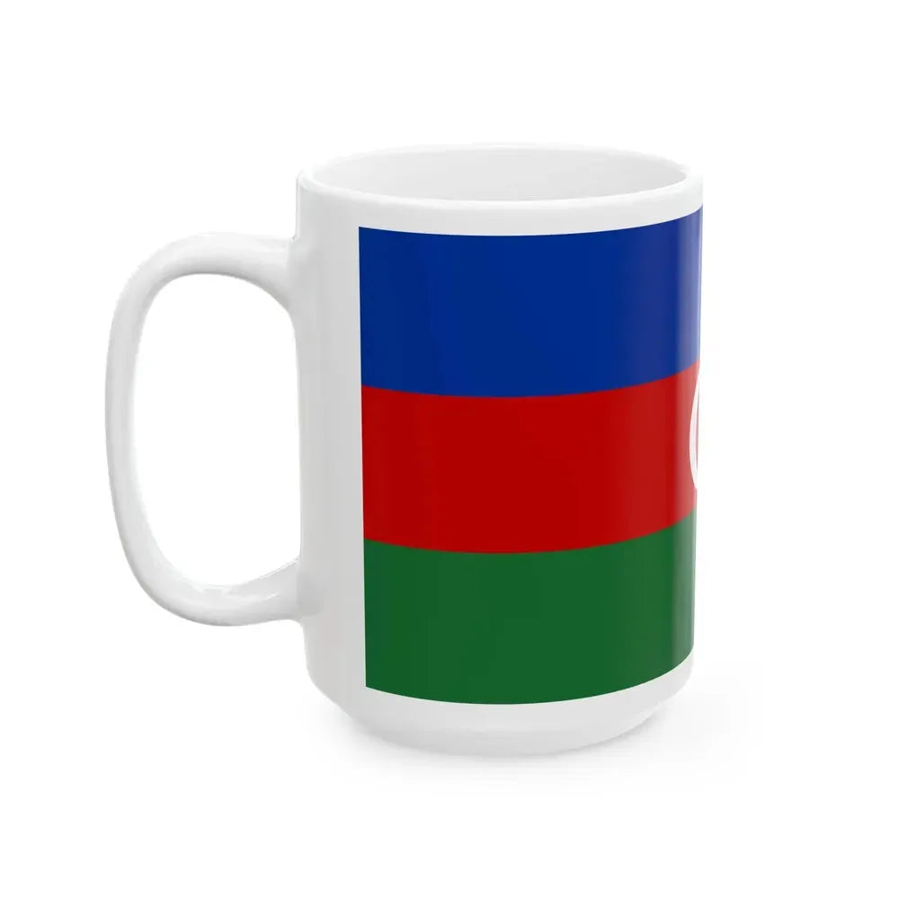 Flag of Azerbaijan Soviet colors (Azerbaijan) White Coffee Mug - Go Mug Yourself