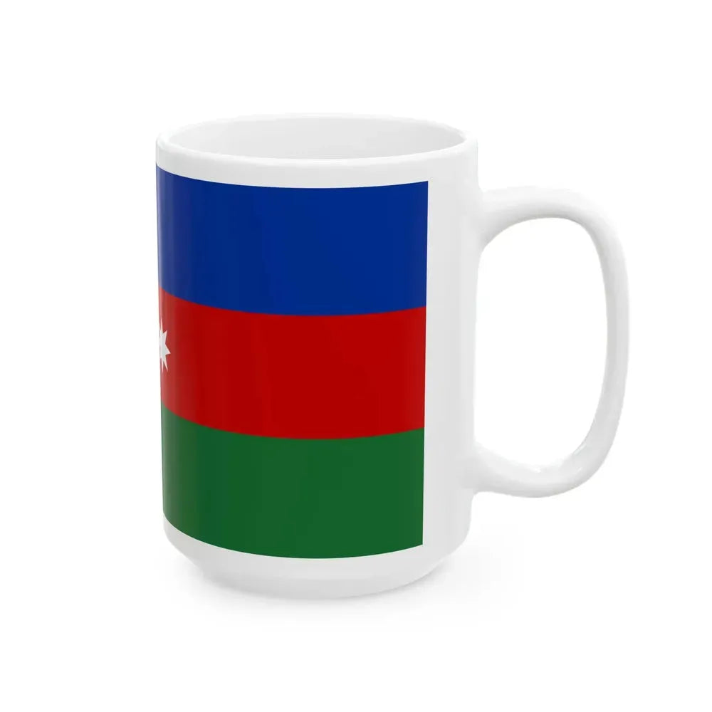 Flag of Azerbaijan Soviet colors (Azerbaijan) White Coffee Mug - Go Mug Yourself