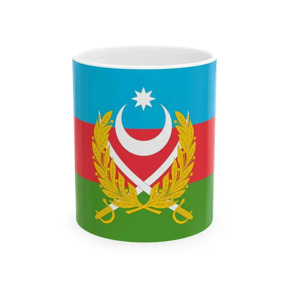 Flag of Azerbaijani Land Forces (Azerbaijan) White Coffee Mug 11oz - Go Mug Yourself