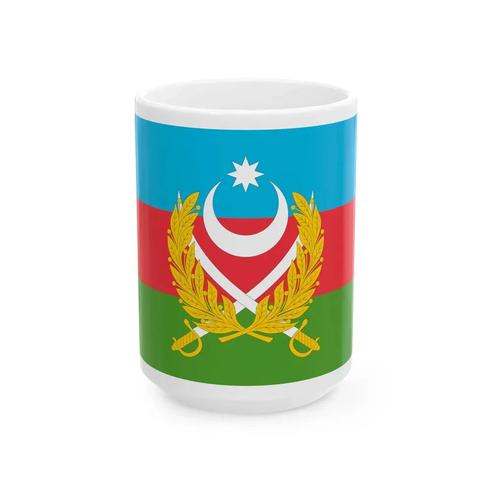 Flag of Azerbaijani Land Forces (Azerbaijan) White Coffee Mug 15oz - Go Mug Yourself