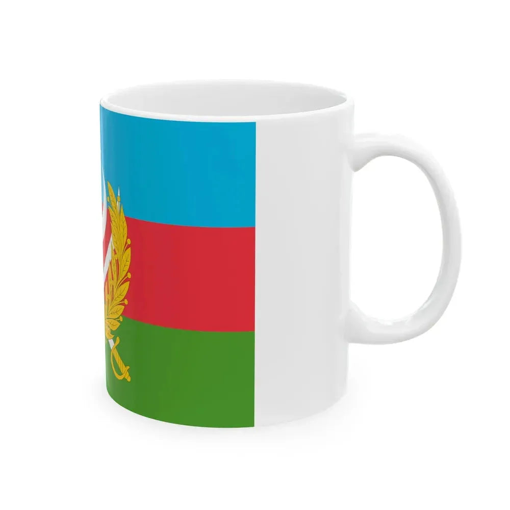 Flag of Azerbaijani Land Forces (Azerbaijan) White Coffee Mug - Go Mug Yourself