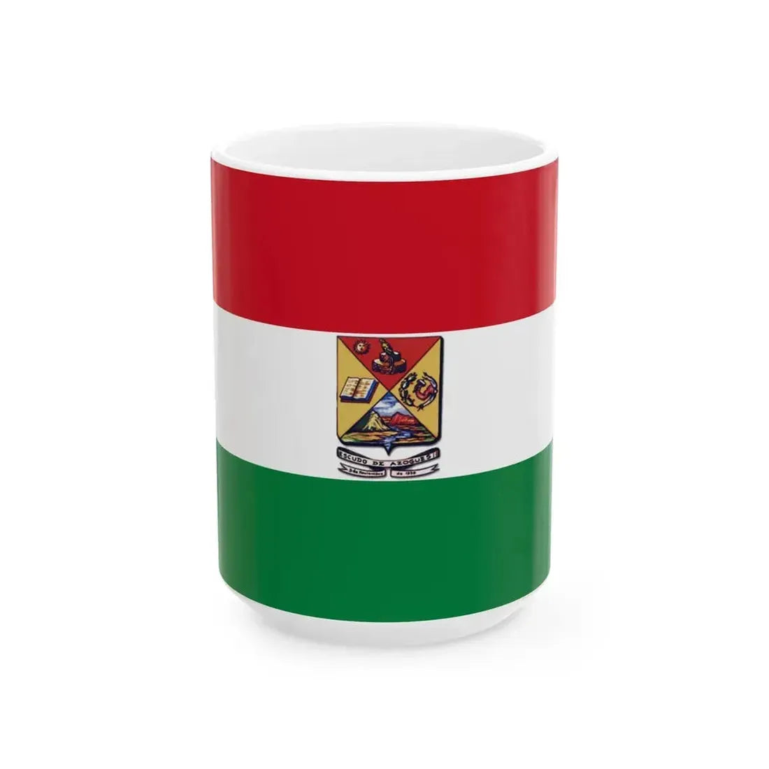 Flag of Azogues (Ecuador) White Coffee Mug 15oz - Go Mug Yourself