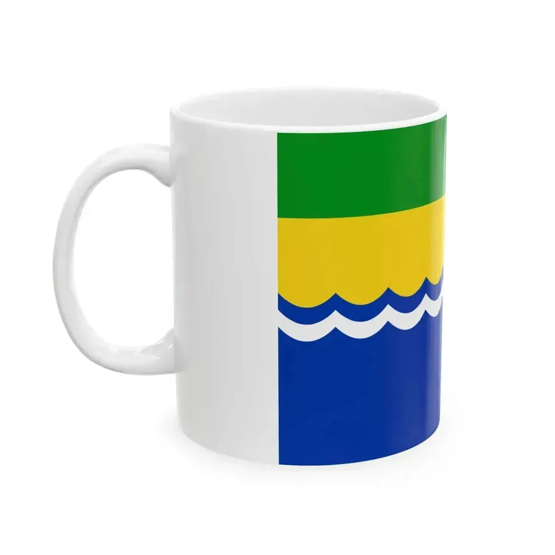 Flag of Azovsky rayon Rostov oblast (Russia) White Coffee Mug - Go Mug Yourself