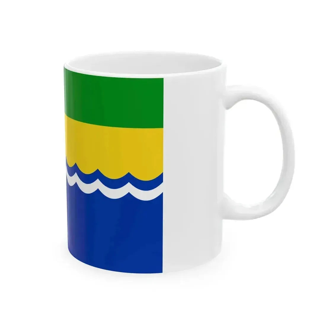 Flag of Azovsky rayon Rostov oblast (Russia) White Coffee Mug - Go Mug Yourself