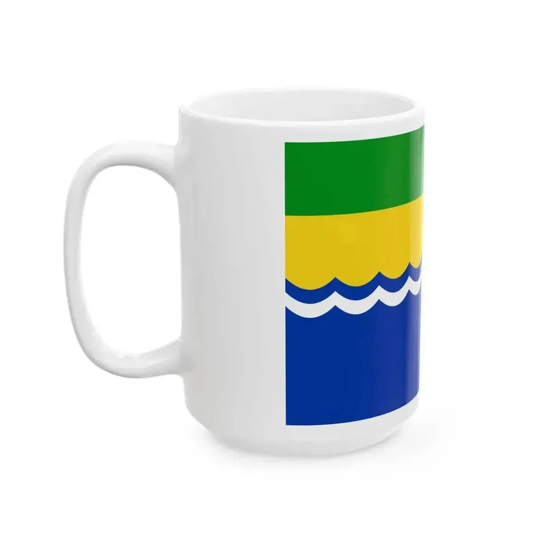 Flag of Azovsky rayon Rostov oblast (Russia) White Coffee Mug - Go Mug Yourself