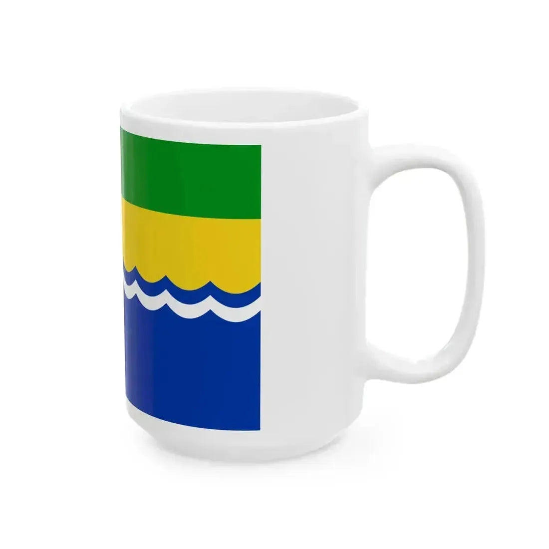 Flag of Azovsky rayon Rostov oblast (Russia) White Coffee Mug - Go Mug Yourself
