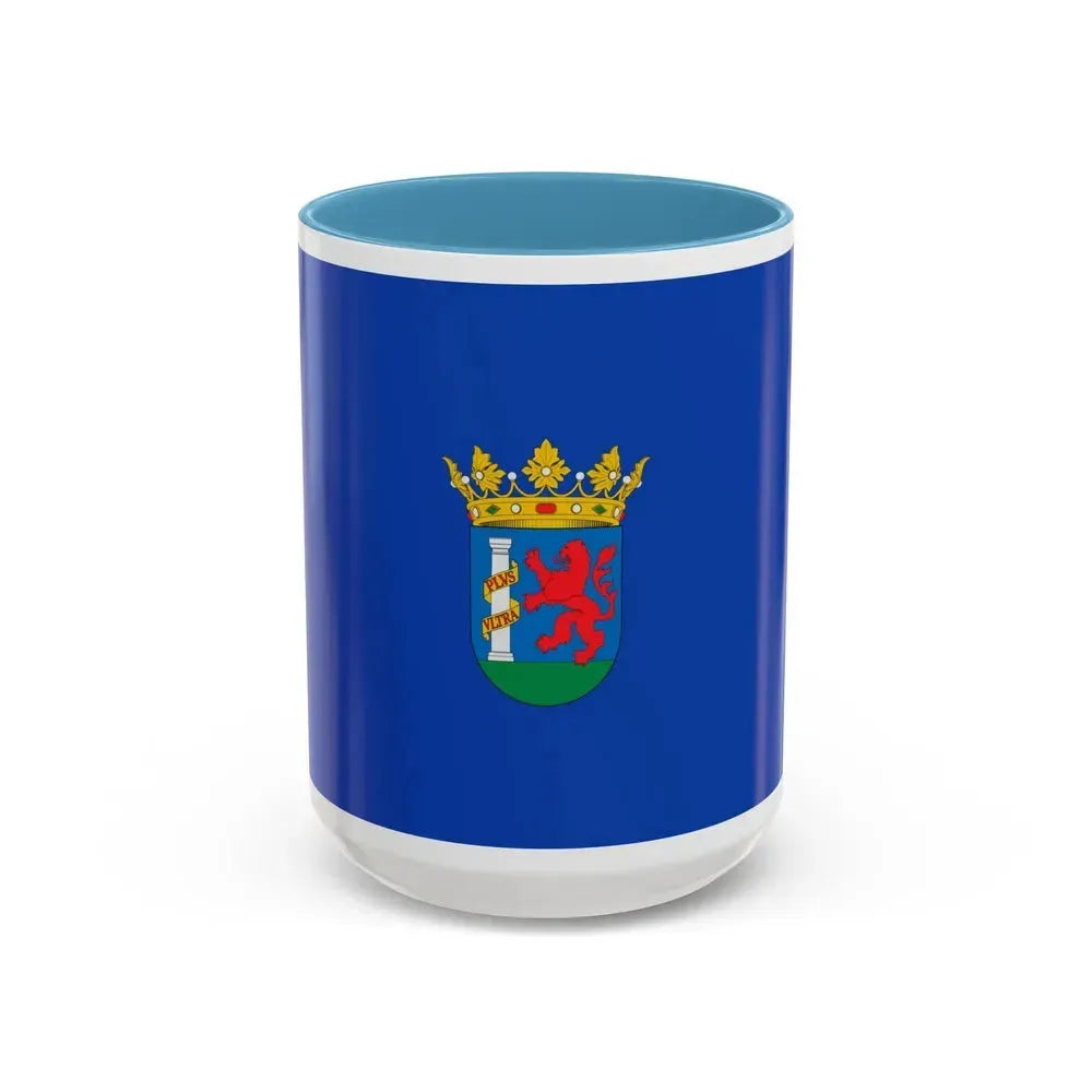 Flag of Badajoz Spain - Accent Coffee Mug 15oz Light Blue - Go Mug Yourself