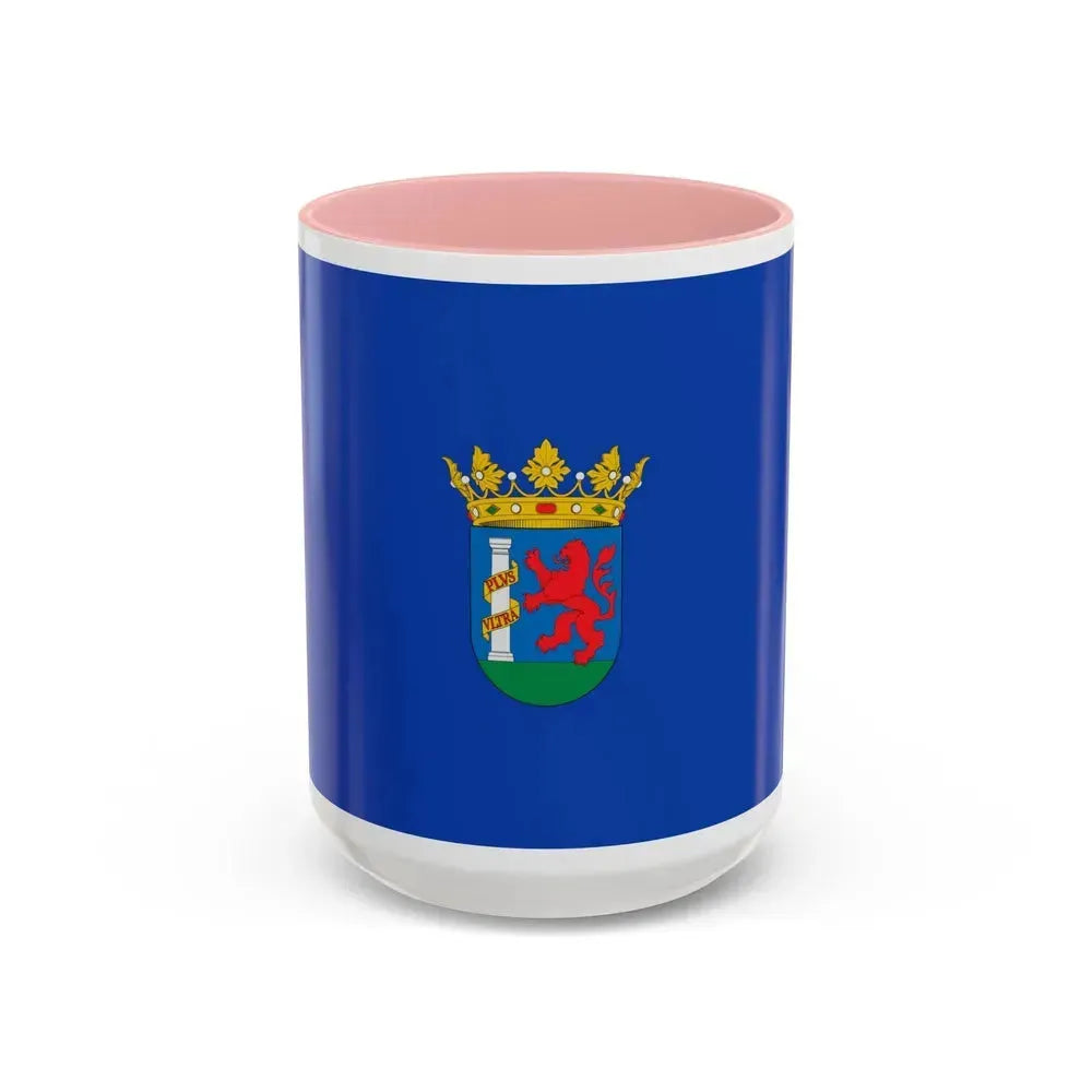 Flag of Badajoz Spain - Accent Coffee Mug 15oz Pink - Go Mug Yourself