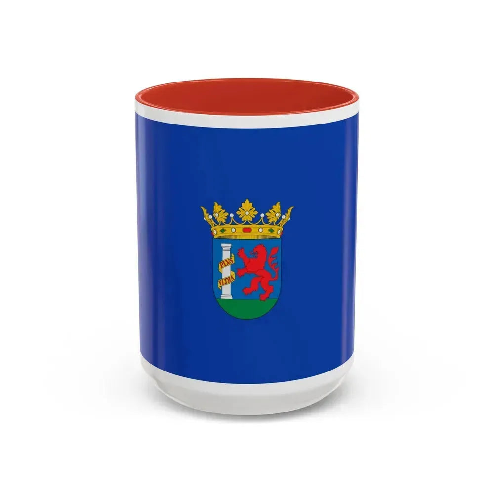 Flag of Badajoz Spain - Accent Coffee Mug 15oz Red - Go Mug Yourself