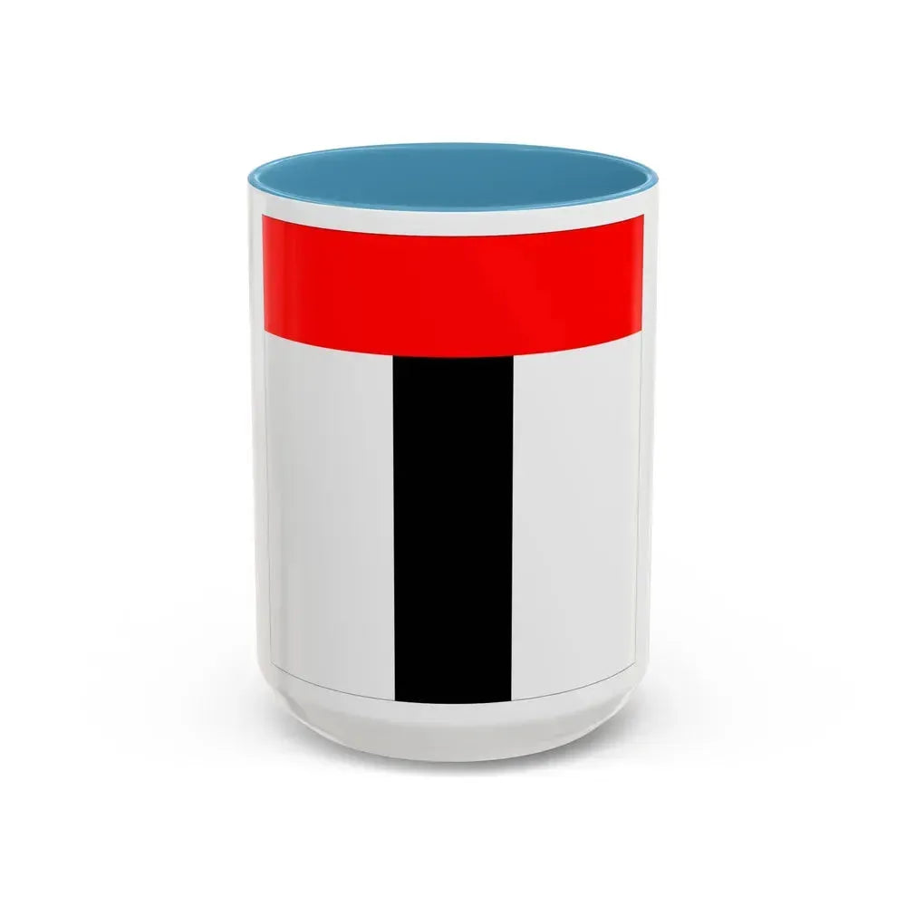 Flag of Baden Switzerland - Accent Coffee Mug 15oz Light Blue - Go Mug Yourself
