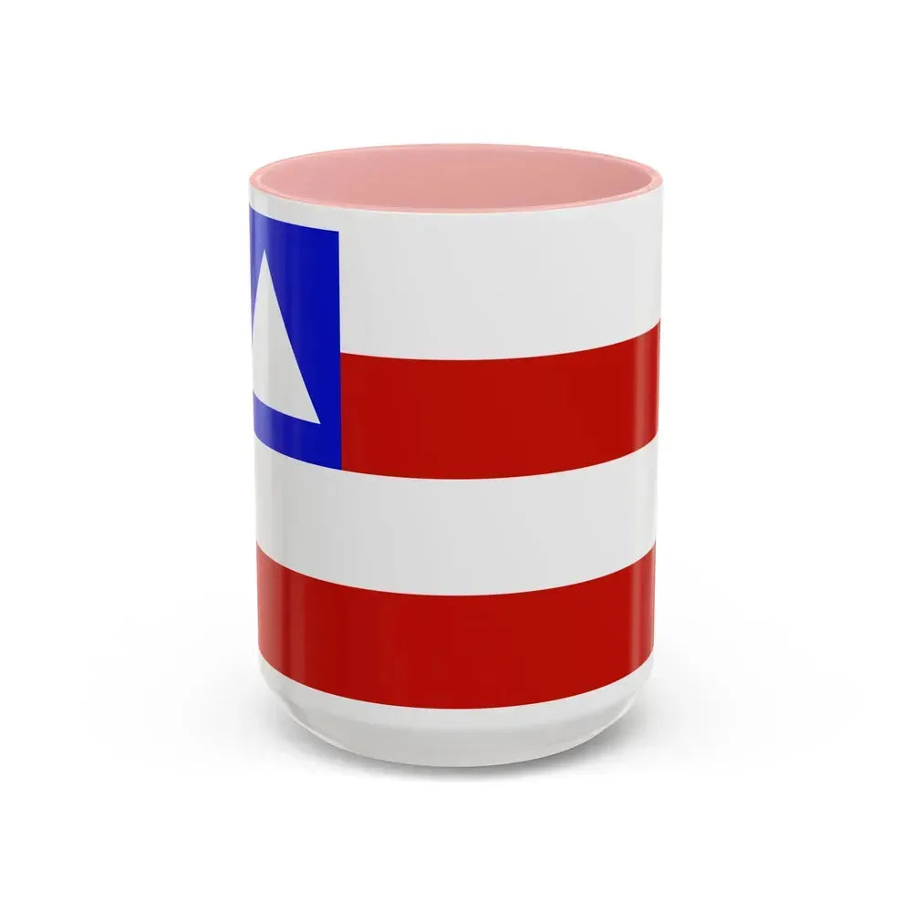 Flag of Bahia Brazil - Accent Coffee Mug 15oz Pink - Go Mug Yourself