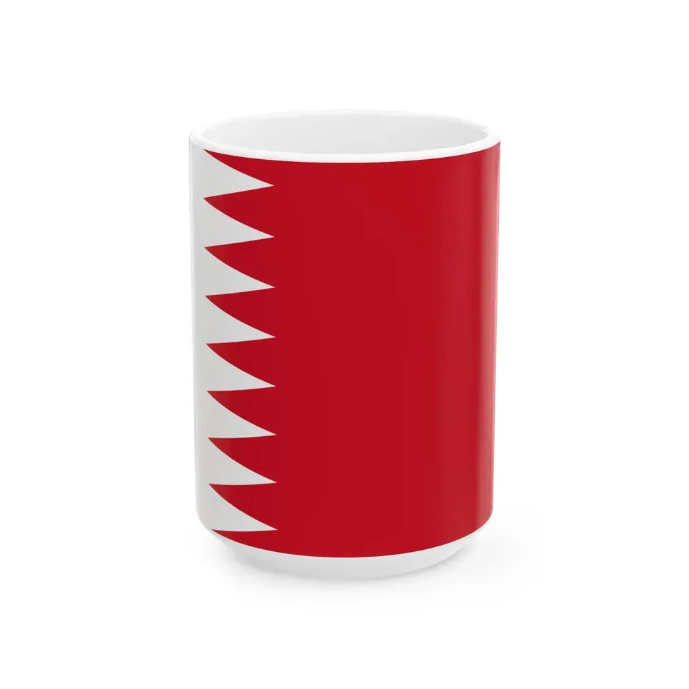 Flag of Bahrain 1972-2002 (Bahrain) White Coffee Mug 15oz - Go Mug Yourself