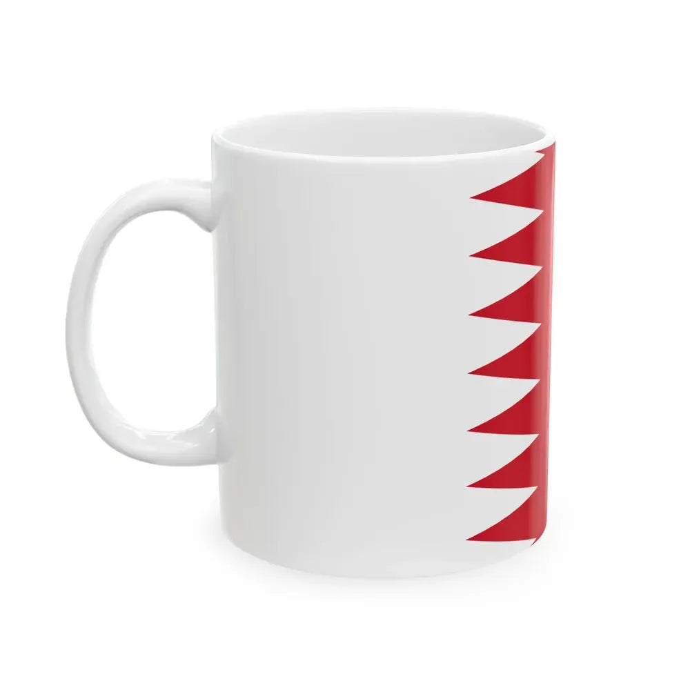 Flag of Bahrain 1972-2002 (Bahrain) White Coffee Mug - Go Mug Yourself