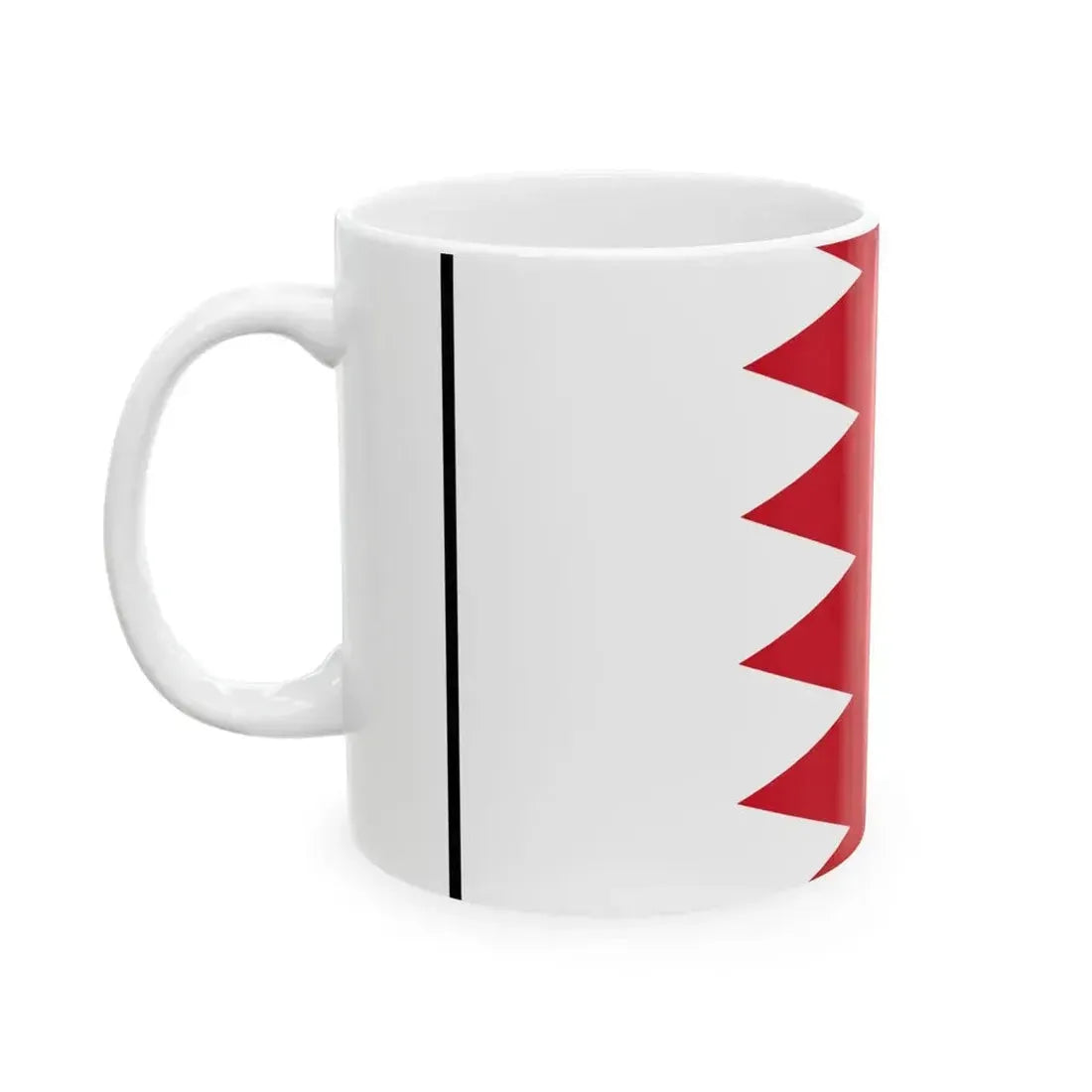 Flag of Bahrain bordered (Bahrain) White Coffee Mug - Go Mug Yourself