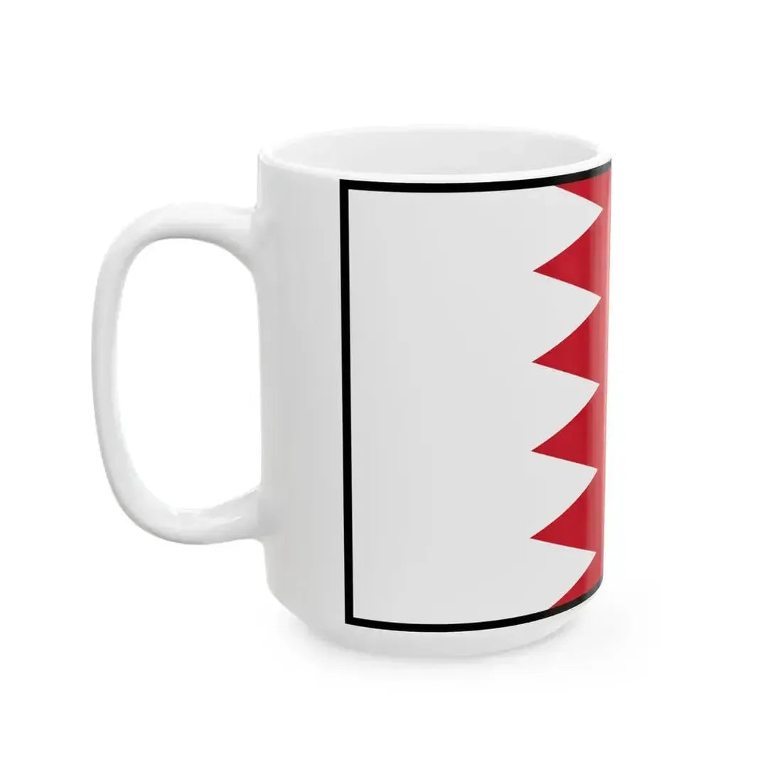 Flag of Bahrain bordered (Bahrain) White Coffee Mug - Go Mug Yourself