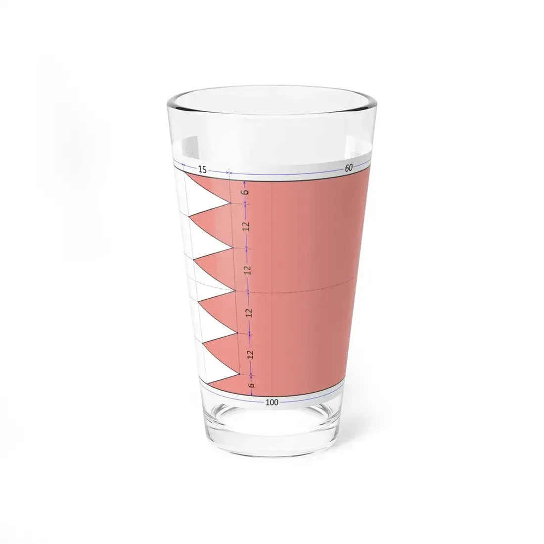 Flag of Bahrain construction sheet (Bahrain) Pint Glass 16oz 16oz - Go Mug Yourself