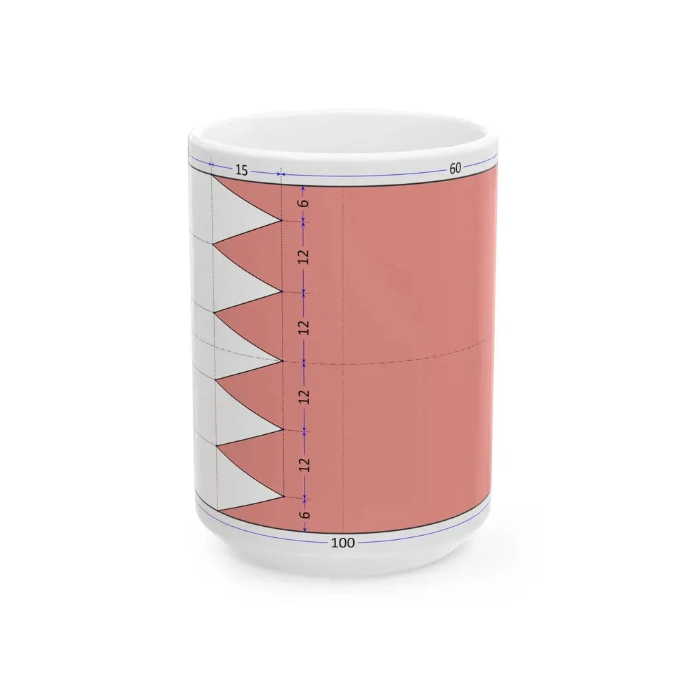 Flag of Bahrain construction sheet (Bahrain) White Coffee Mug 15oz - Go Mug Yourself