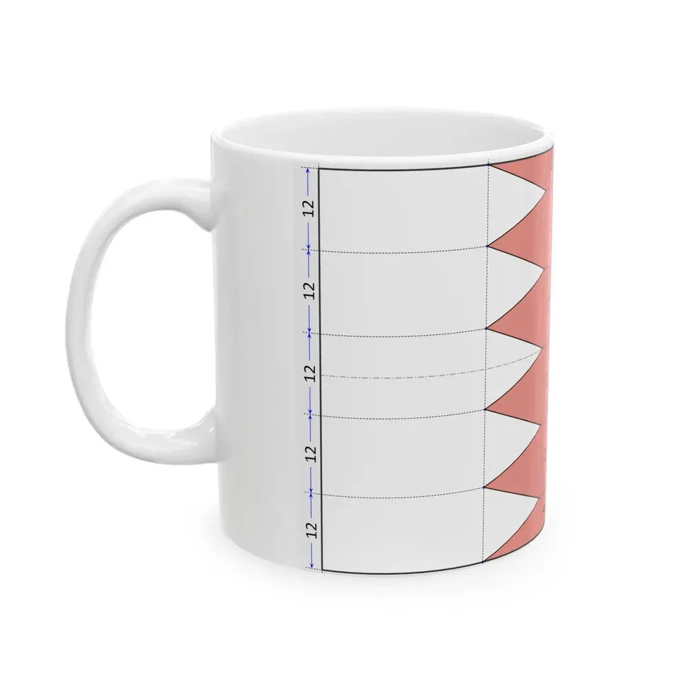 Flag of Bahrain construction sheet (Bahrain) White Coffee Mug - Go Mug Yourself