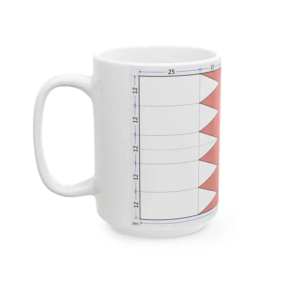 Flag of Bahrain construction sheet (Bahrain) White Coffee Mug - Go Mug Yourself