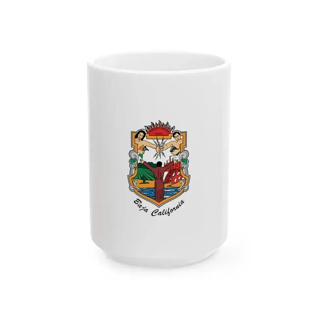 Flag of Baja California (Mexico) White Coffee Mug 15oz - Go Mug Yourself