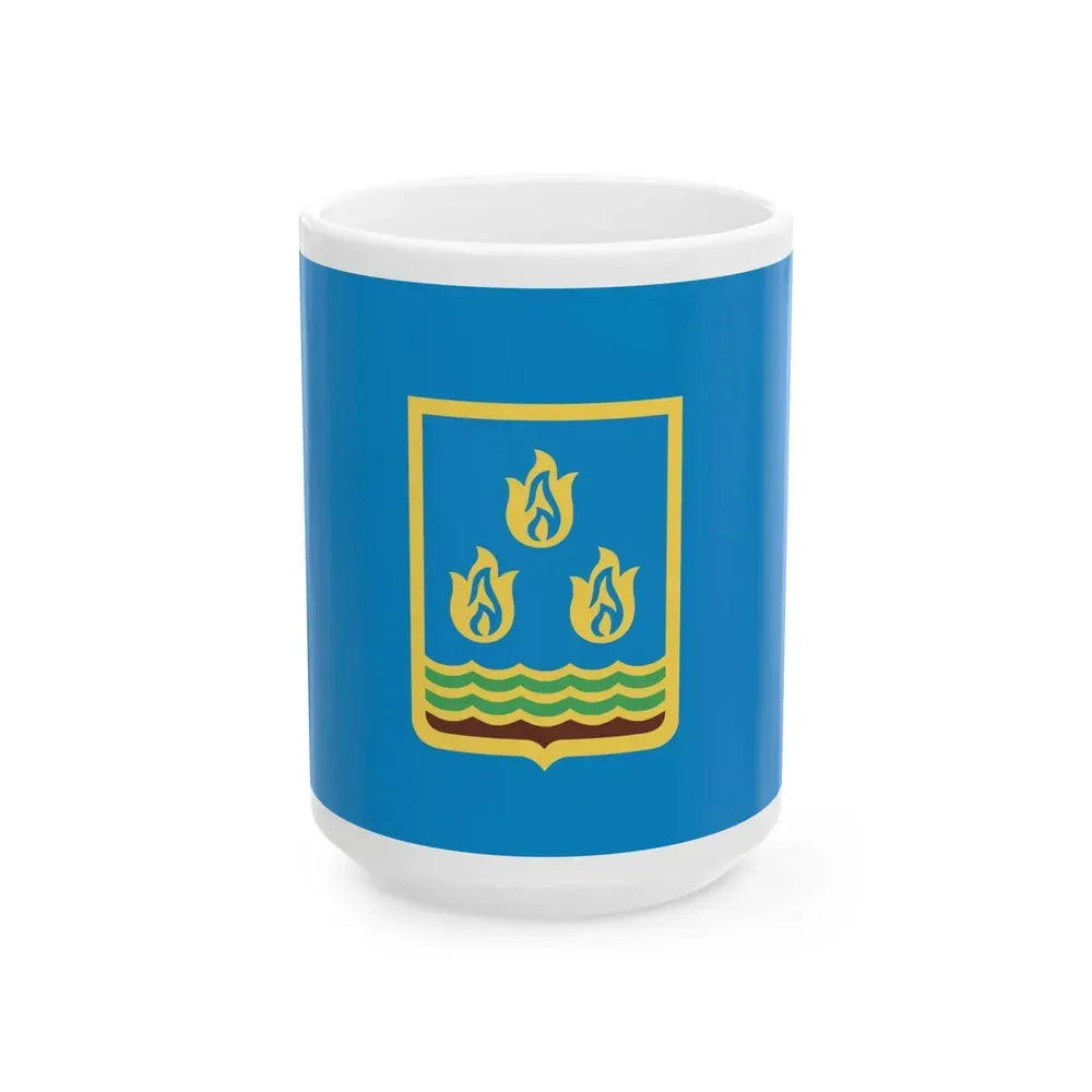 Flag of Baku Azerbaijan (Azerbaijan) White Coffee Mug 15oz - Go Mug Yourself